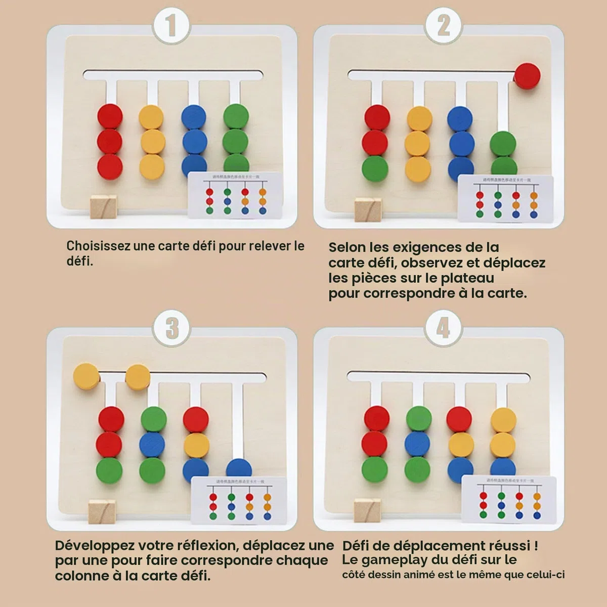Jeu de Mémoire en Bois pour Seniors, 12 Cartes pour l'Entraînement Cérébral, Activité de Stimulation Cognitive pour Personnes Agées, Prise en Main Facile