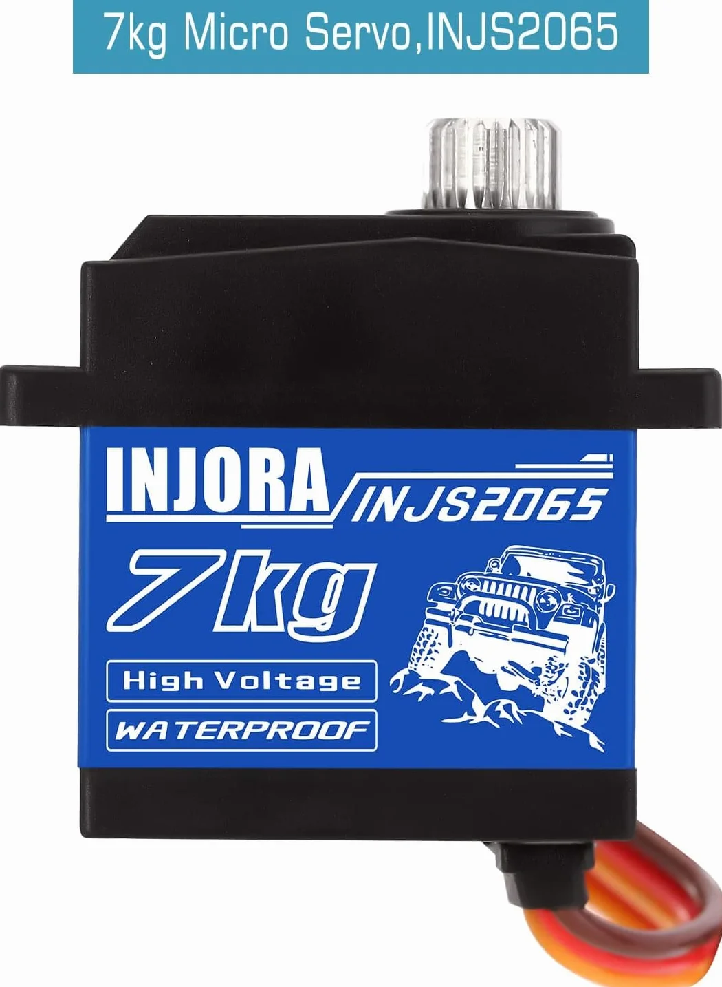 INJORA Servo 2065 étanche 7 kg avec support et bras pour 1/24 Axial SCX24