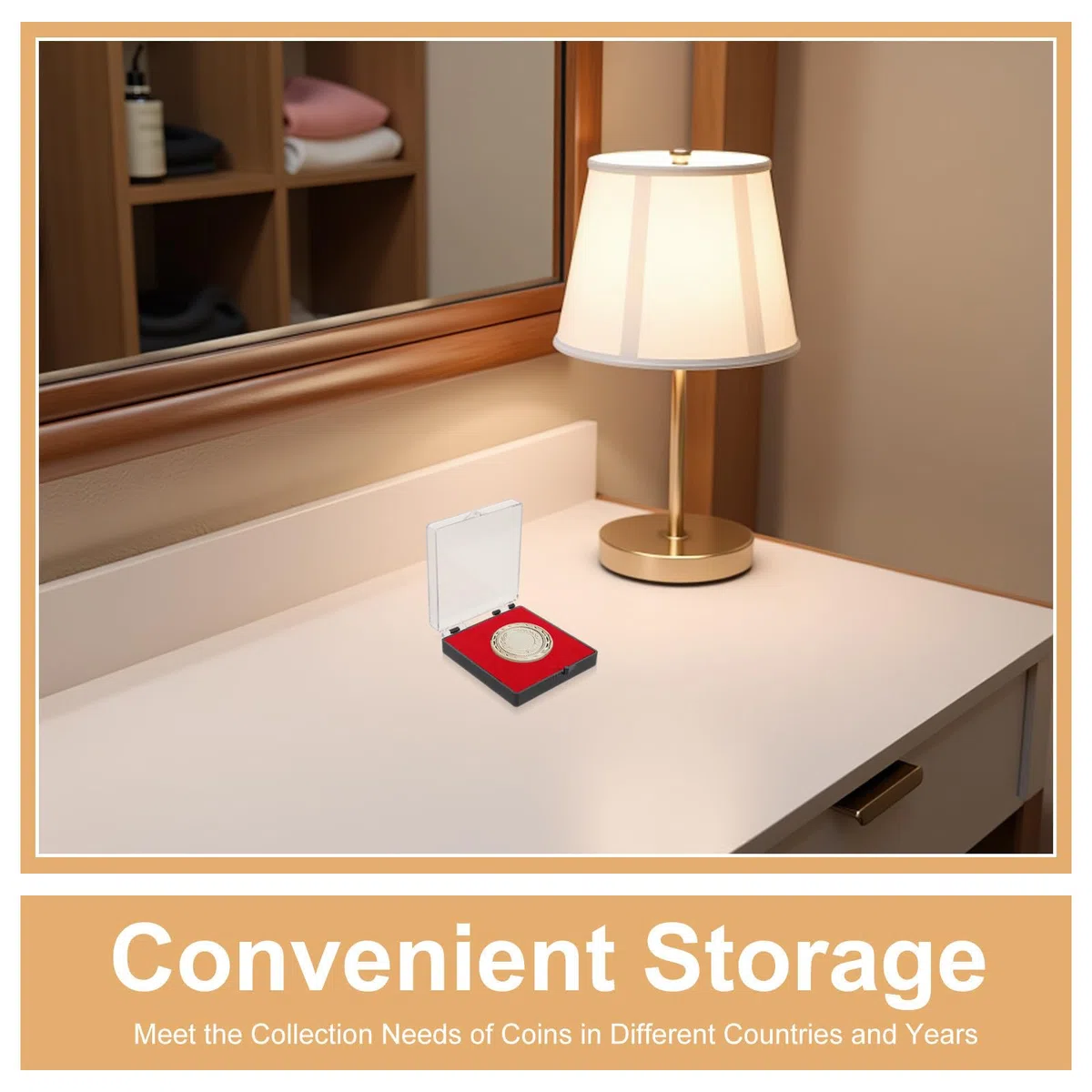 VALICLUD Boîte de Rangement pour Pièces de Monnaie et Rangement Polyvalent avec Doublure en Velours en Plastique Rouge Visibilité Claire Lot de 12pcs pour Exposition à Domicile