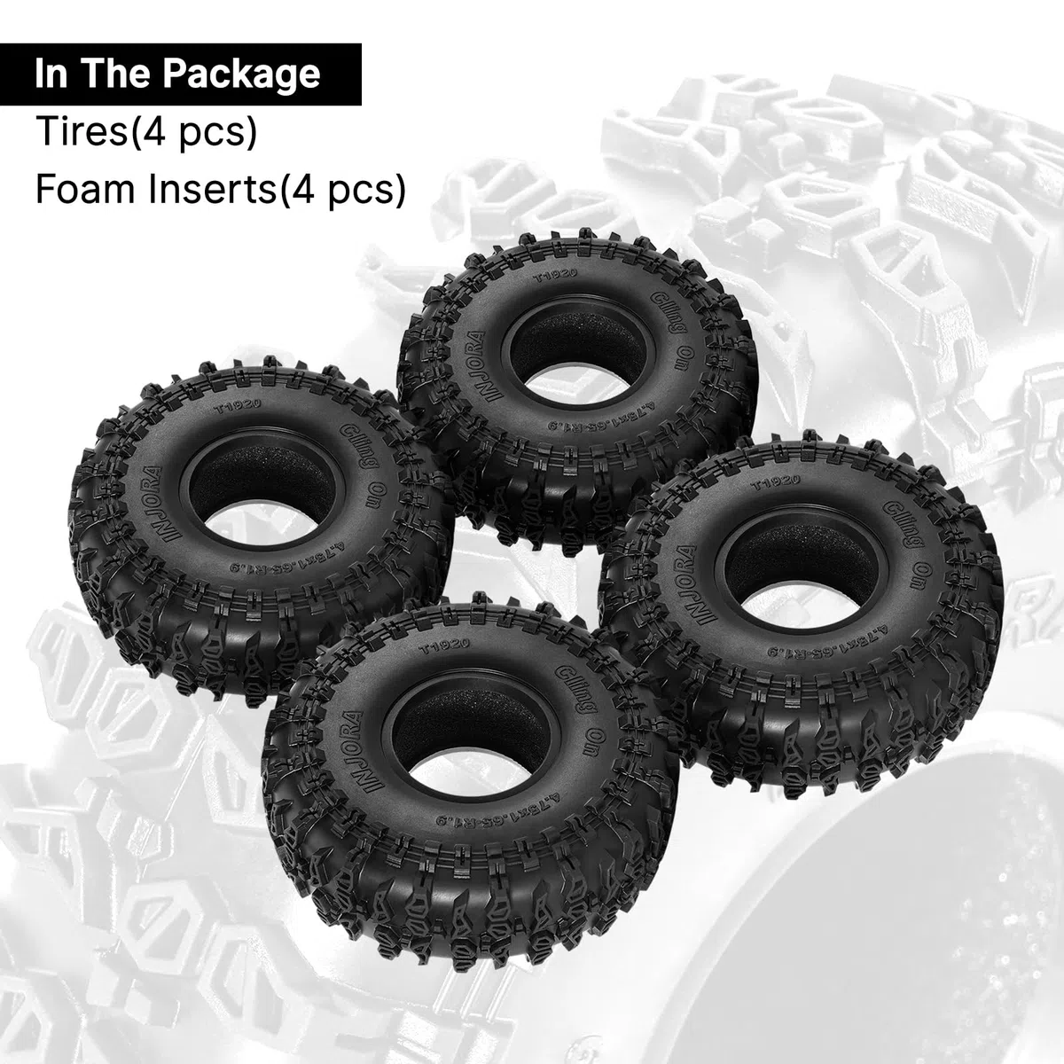 INJORA Pneus Cling on 1.9" 120 * 42mm S5 pour TRX4 SCX10 1/10 RC Crawler