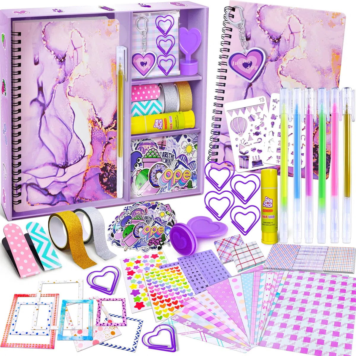 PATIFEED Kit Journal pour Filles, Scrapbooking Set pour Enfants, Cadeau D'anniversaire de Noël pour 8 9 10 11 12 13 14 Ans