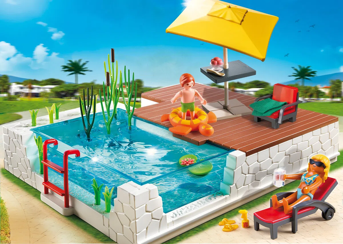 Playmobil - 5575 - Jeu De Construction - Piscine Avec Terrasse