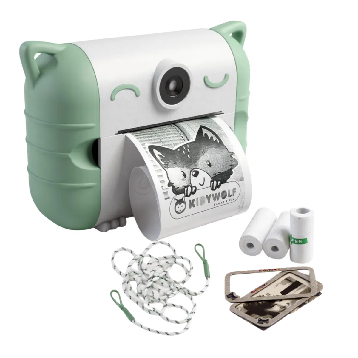 KIDYWOLF Kidyprint Vert – Appareil Photo Instantané Enfant avec Impression Thermique – Polaroid Ludique et Créatif pour Explorer, Capturer et Partager Ses Souvenirs