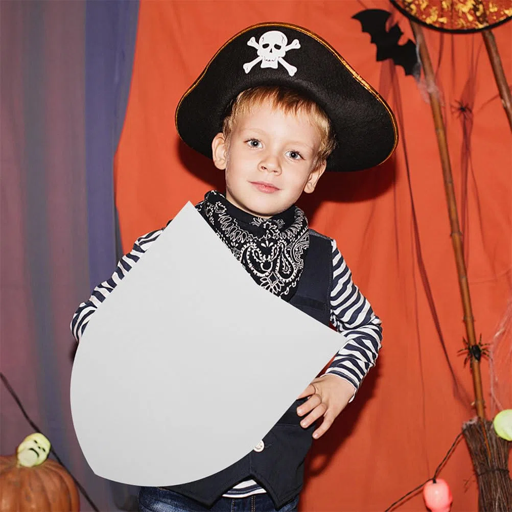 Ciieeo Bouclier en Carton À Décorer pour Enfants Lot De 8 Pièces Jouet Créatif DIY pour Fêtes Médiévales Pirates Anniversaires Accessoire Amusant