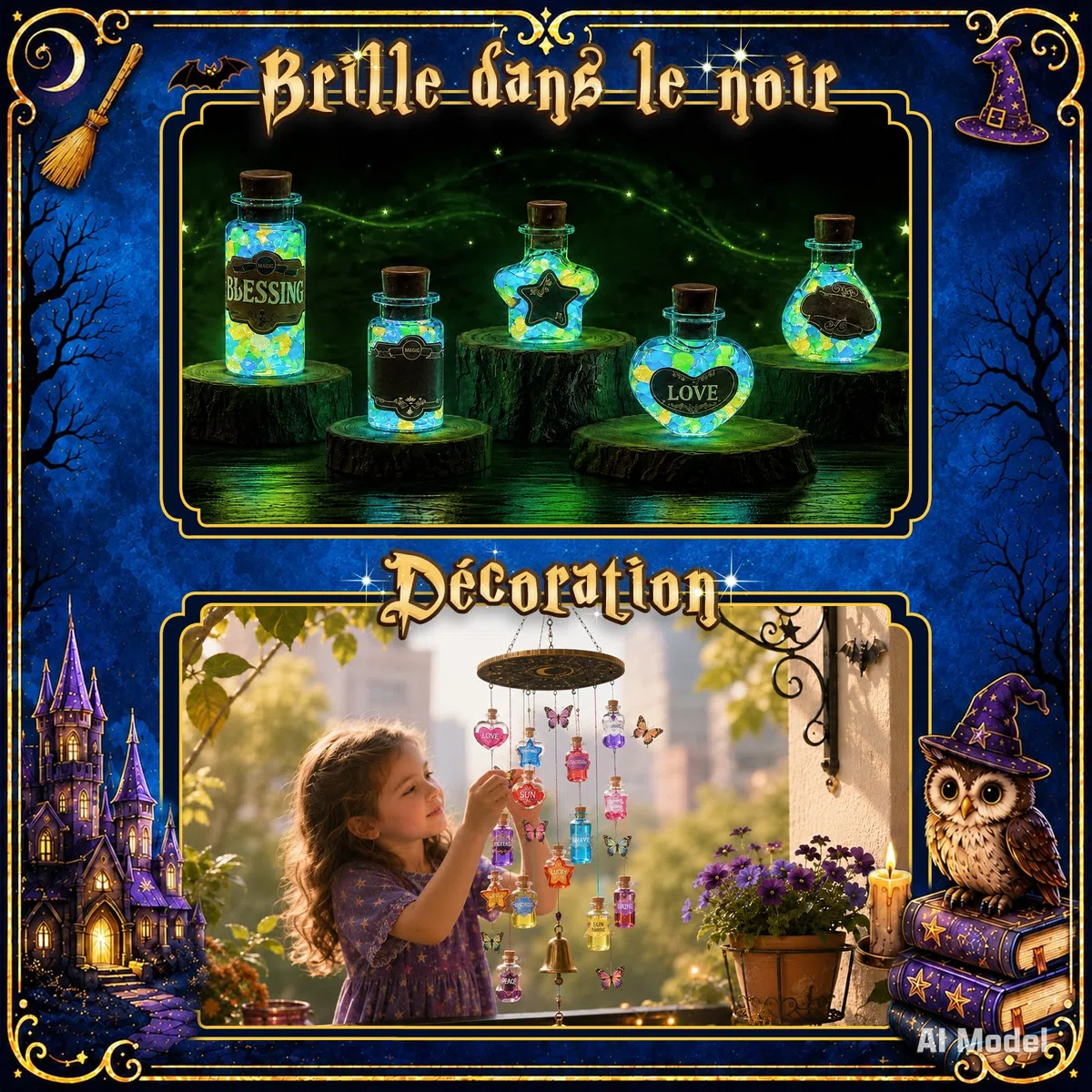 Wothfav Potion Magique Enfant, Mélange 22 Bouteilles de Potion Magique, Set de Potion Mystère Vintage pour Enfants, Kits de Potions de Fées, Jouets Artisanaux pour Garçons et Filles, Cadeaux Créatifs