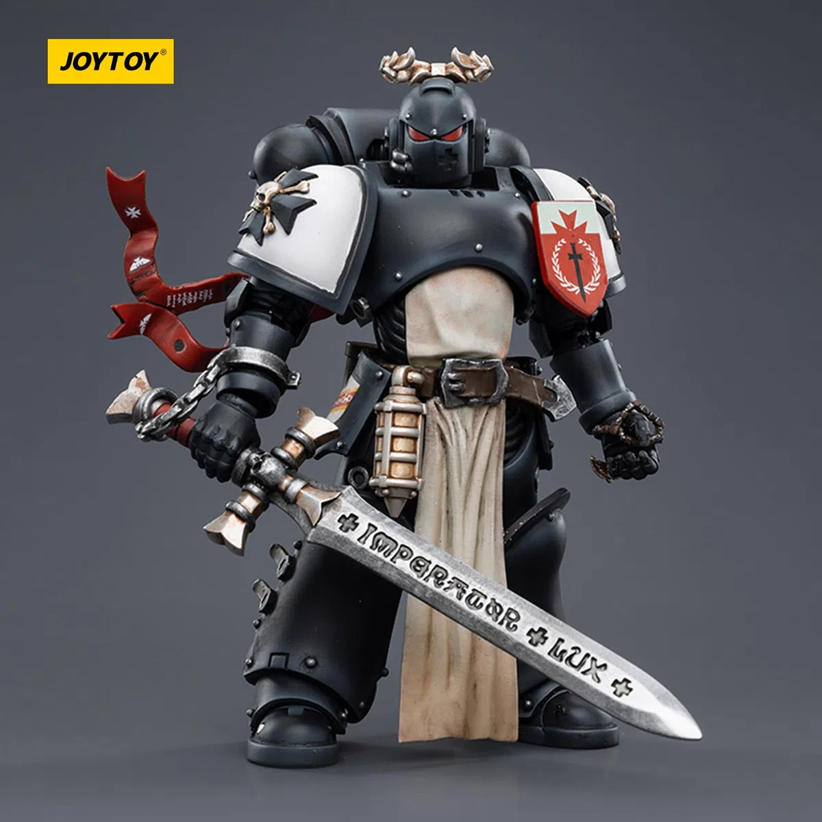 JOYTOY Warhammer 40k Black Templars, Black Templars The Emperors Champion Rolantus Figurine d'action 1/18, dédiée à Vous Qui Aimez Collectionner
