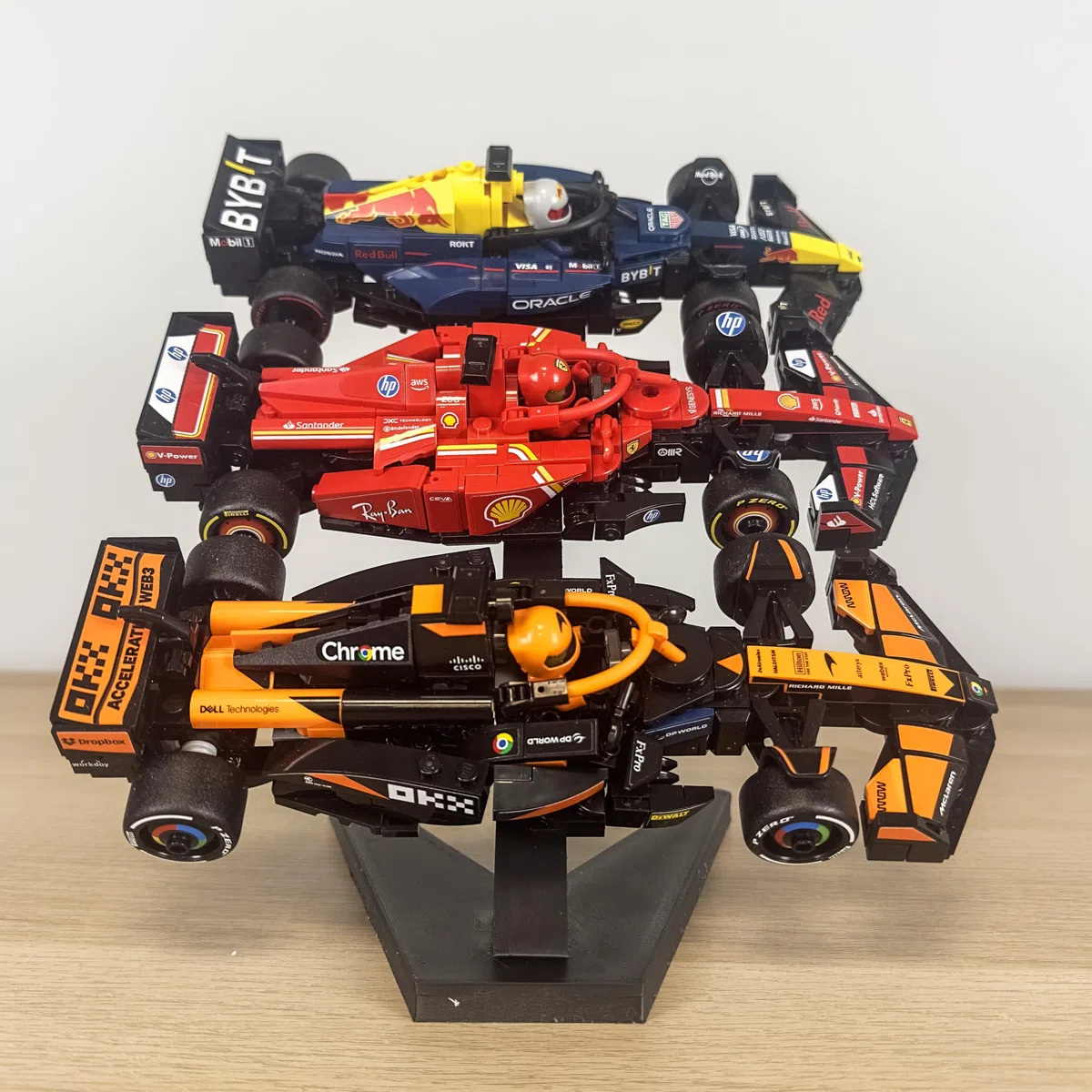 Présentoir Étagère Surélevée - Compatible avec Lego Formula One Speed Champions - Étagères de Présentation F1 Stand (3 Stands)