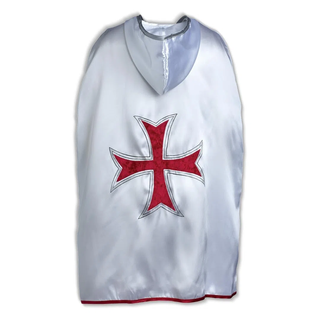 Liontouch - Cape du Chevalier Maltais | Taille Unique - 3 à 8 Ans | Cape d'Imitation Médiévale, Thème Classique de la Croix Rouge | Déguisements, Robes Fantaisies & Costumes Royaux pour Garçons