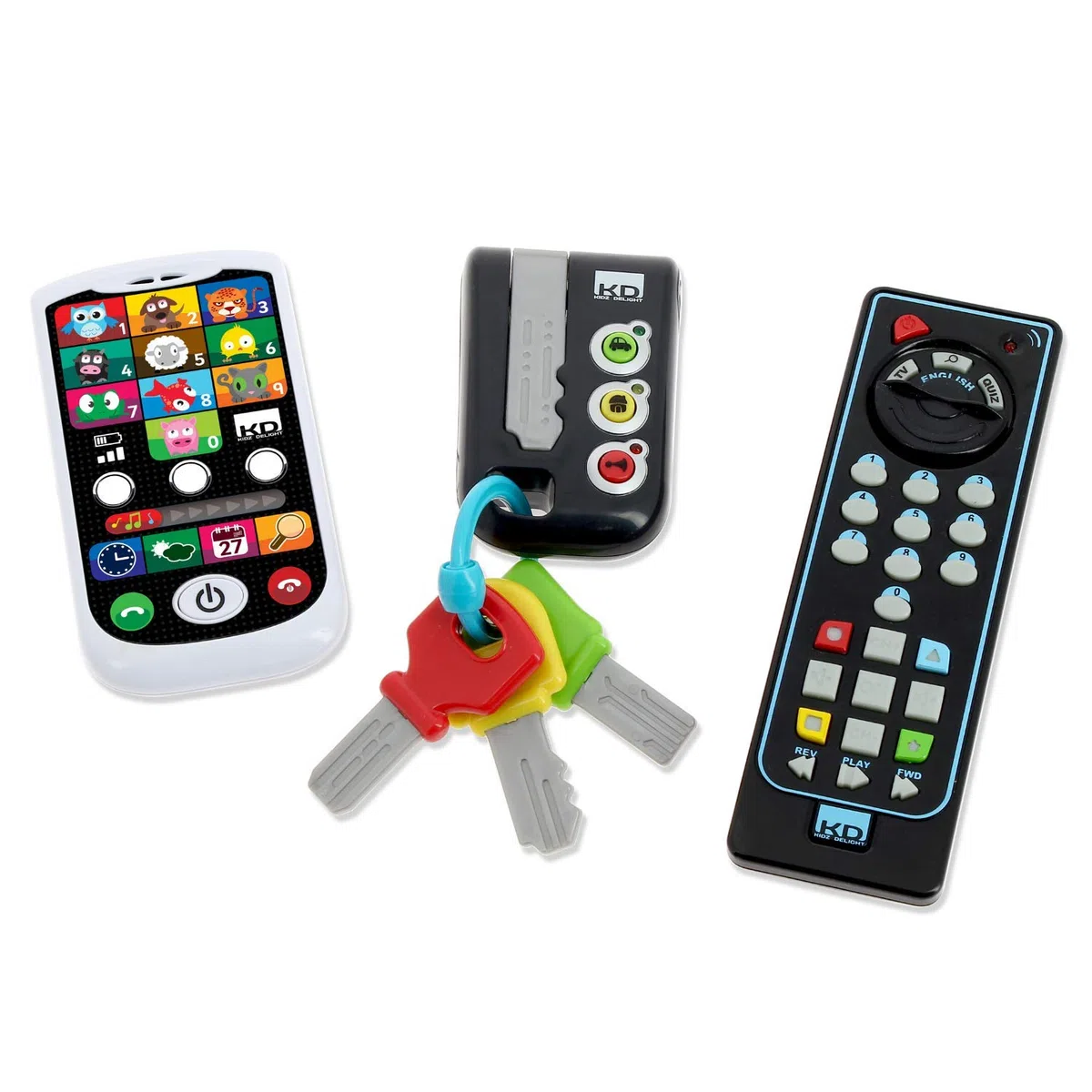 Infini Fun - Mon Kit High Tech - Téléphone, télécommande et clés - Découvrir Les Animaux, Chiffres, Couleurs et Formes - Jeux Educatif pour Enfant - I13900