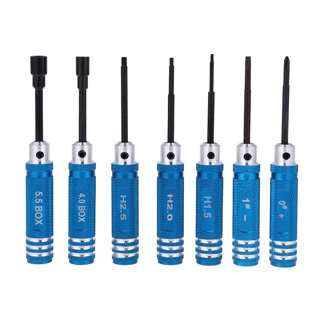 Kit d'outils pour voiture télécommandée, tournevis, bleu