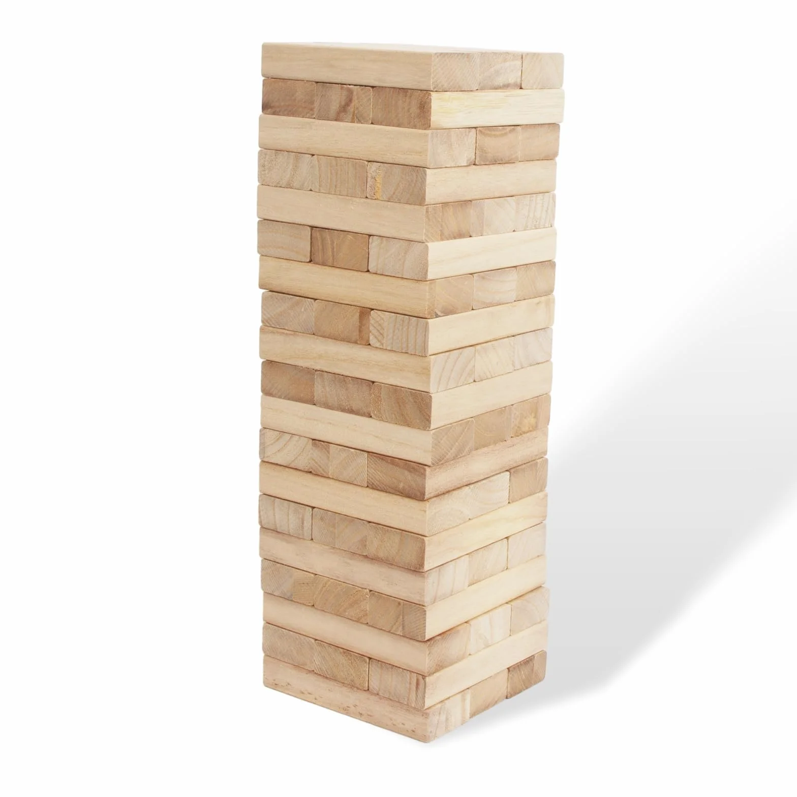 WOODENFUN Tour géante en bois empilable de 0,4 m à 1,2 m, jeux de tour géante, jouets pour enfants, adultes et familles (couleur bois)