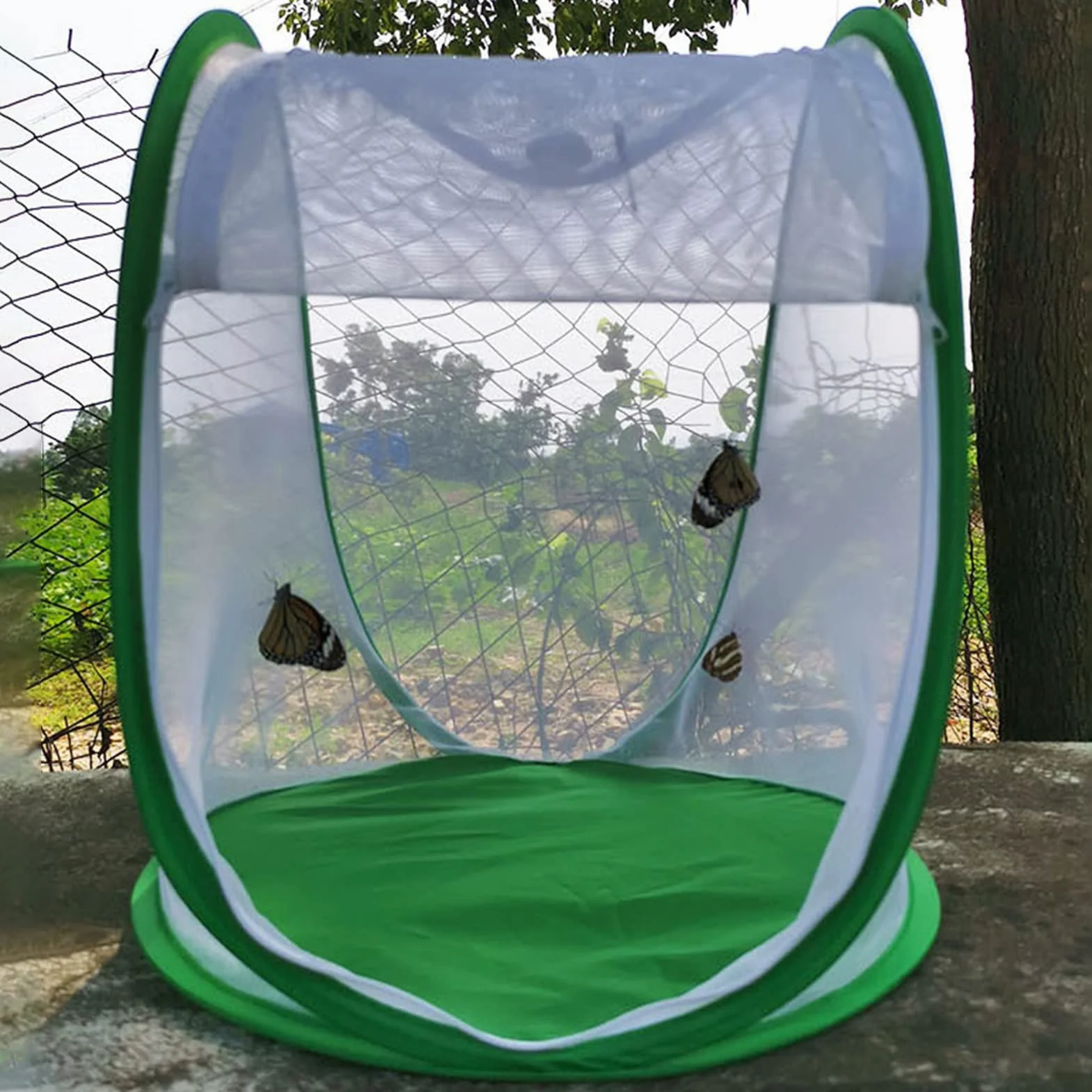 TOPINCN Habitats de Papillons avec Poignée Grands Insectes Verts Mesh Cag Habitats de Papillons Pliables Cage de Jardinage pour L'expérience D'éducation Scientifique