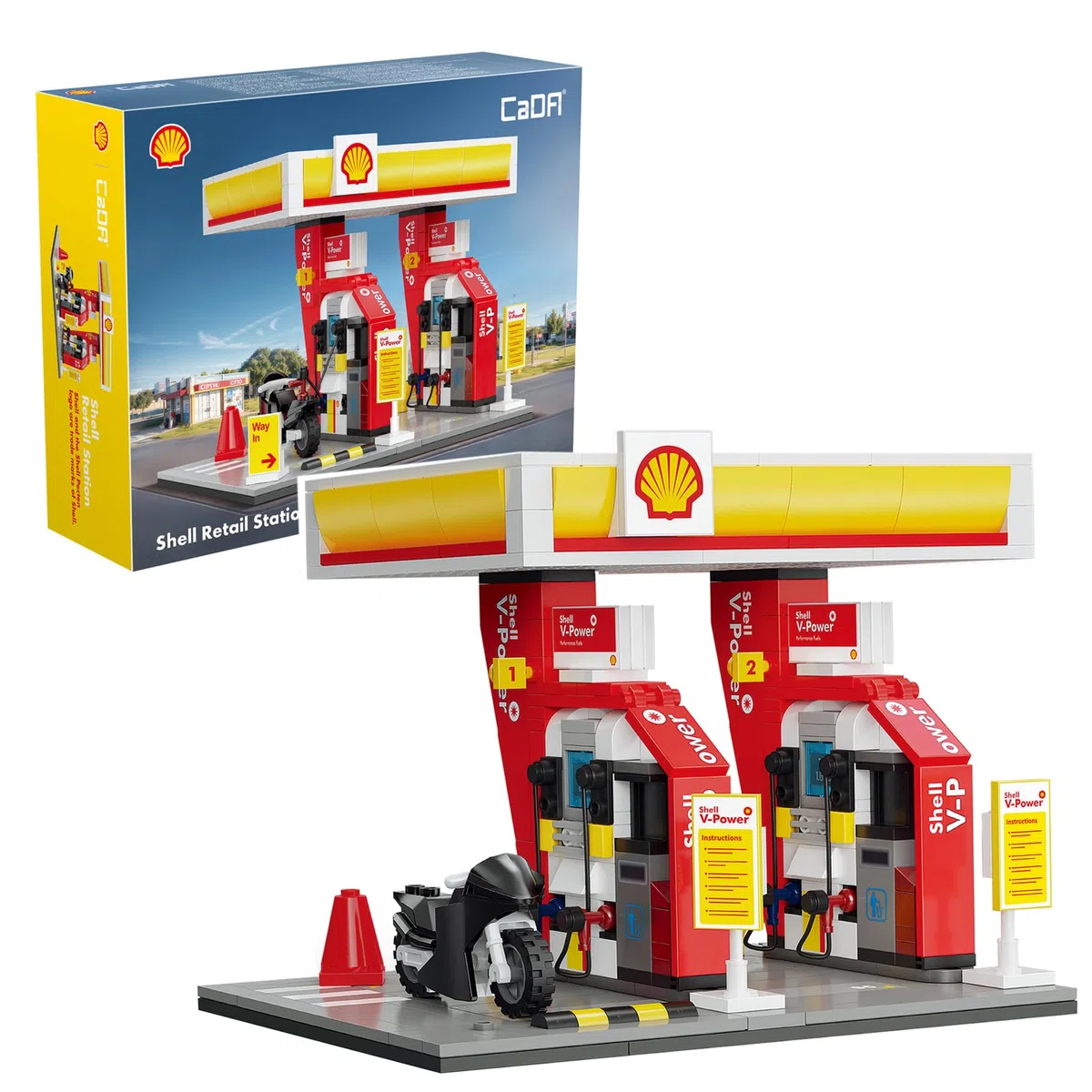 CADA Shell 927DE66028 Mini Set de Construction 305 pièces + 8 pièces avec lumières LED
