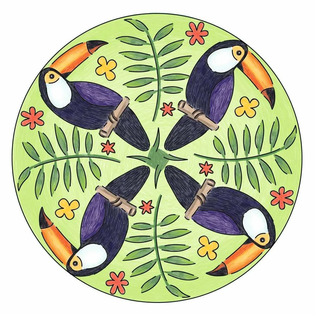 Ravensburger – Mandala Designer – Dessin – Loisir créatif – Pochoirs – Crayons de Couleur Inclus – Flamingo – Flamant Rose – Activité créative – Enfant – Dès 6 Ans – 28518 – Version française