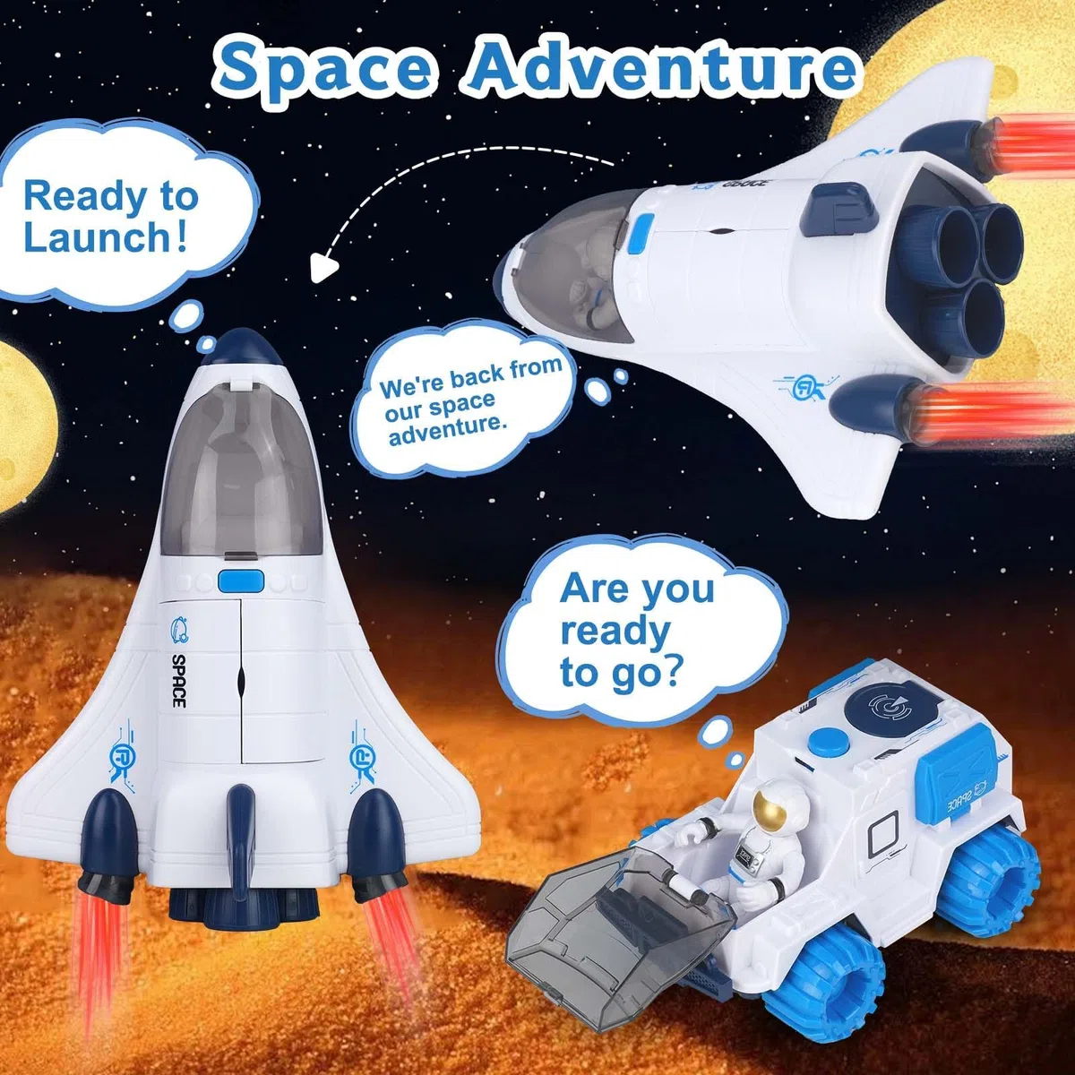 Space Shuttle Jouet fusée pour enfants, jouet spatial pour garçons et filles, jouet éducatif scientifique, figurines d'astronautes