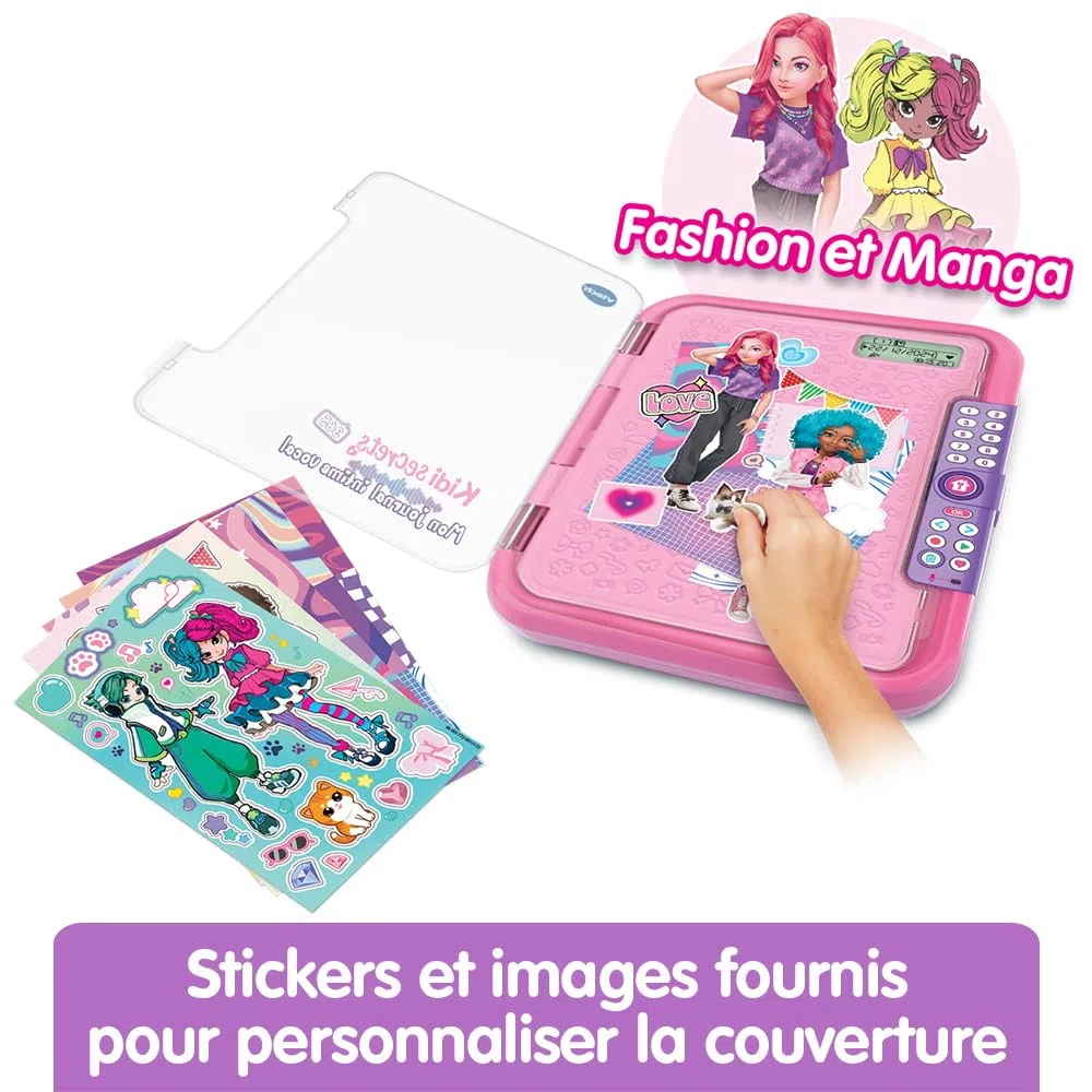 VTech - KidiSecrets 365 Mon Journal Intime Vocal Rose, Journal Intime Électronique avec Code, Micro Enregistreur, Carnet Secret, Feutre et Jeux, Cadeau Enfant de 5 Ans à 12 Ans - Contenu en Français