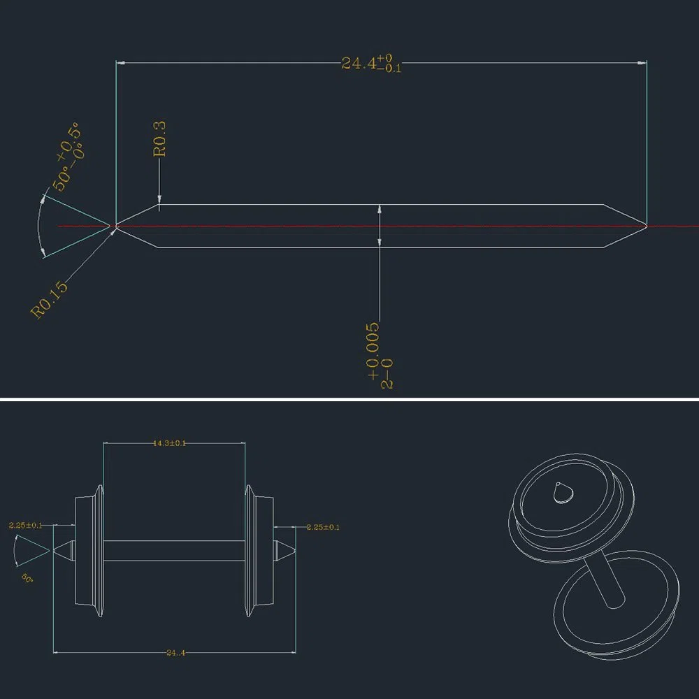 Evemodel Lot de 12 roulements à aiguilles DC-DC 36" en métal pour modélisme voie H0