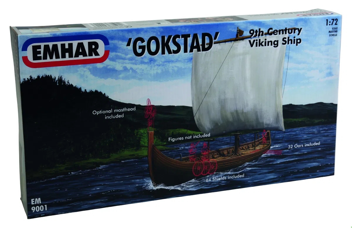 Emhar 9001 Gokstad 9th Century Viking Ship 1:72 Plastic Kit Maquette