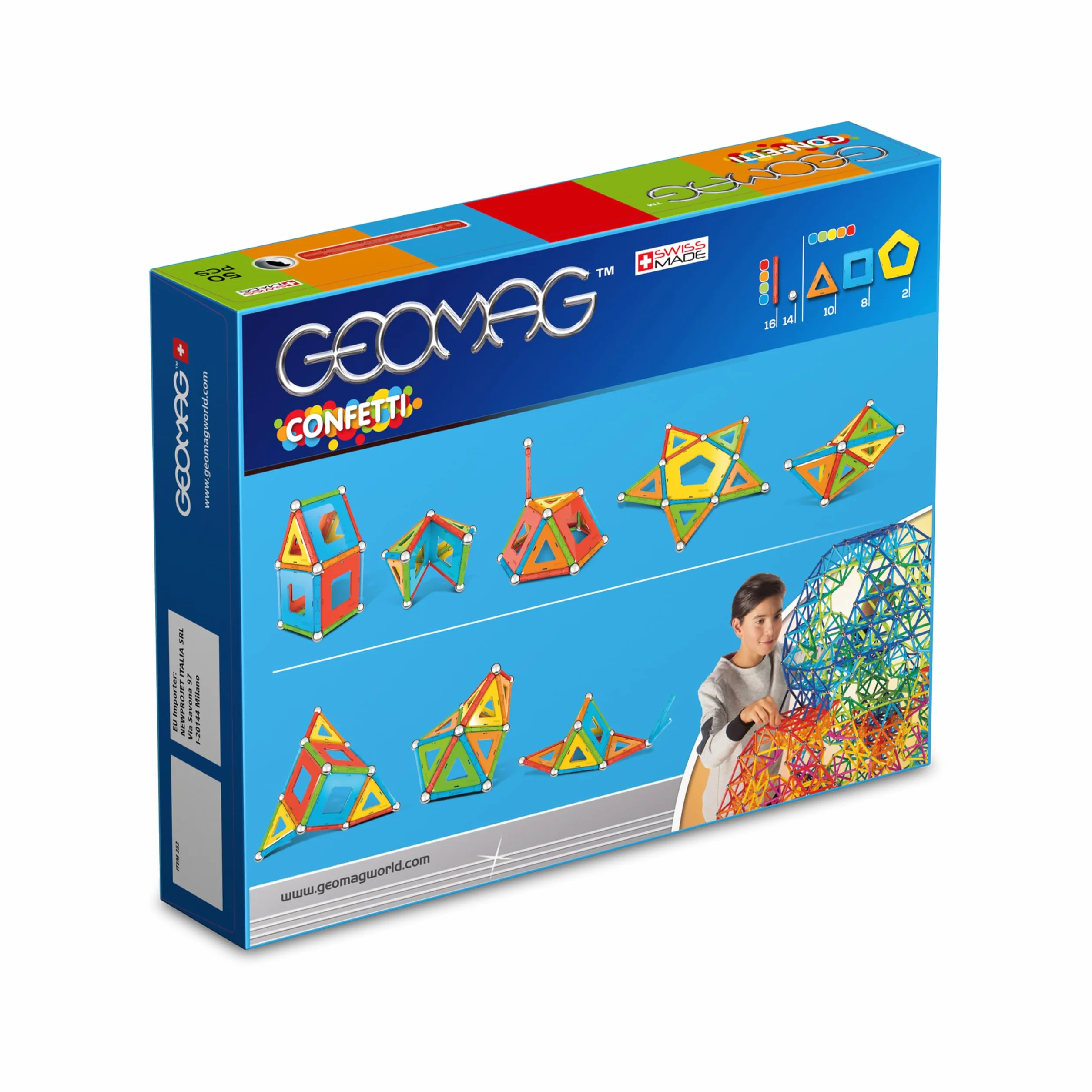 Geomag Classic Confetti 50 Pièces Jeu de Construction magnétique pour Enfants, Cadeau pour garçons et Filles de 5 6 7 8 9 10 11 12 13 Ans, constructions magnétiques, Jeux pour Enfants