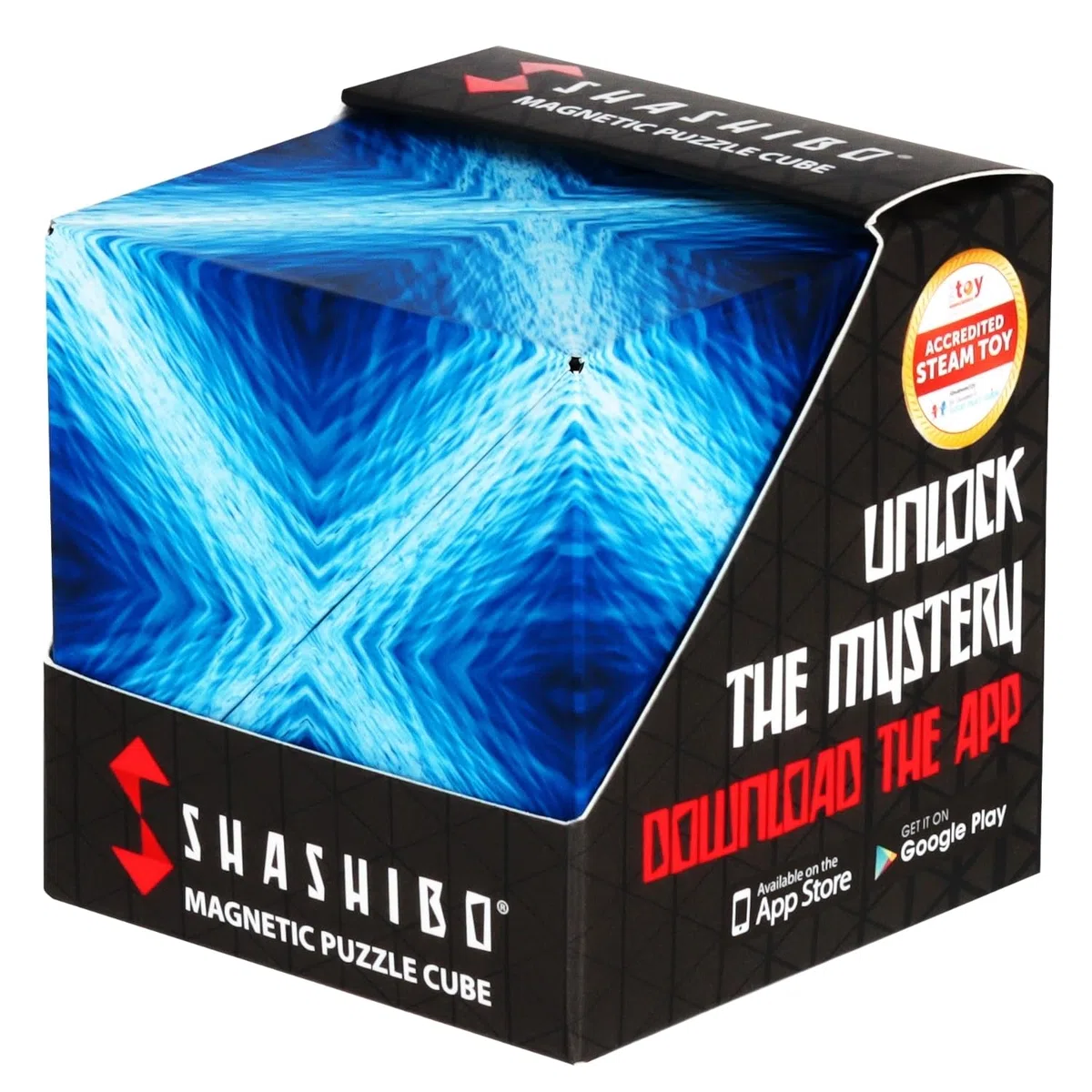 Shashibo Cube Transformable – Cube Antistress breveté et primé avec 36 aimants rares sur Le thème de la Terre – Peut Prendre Plus de 100 Formes (Blue Planet)