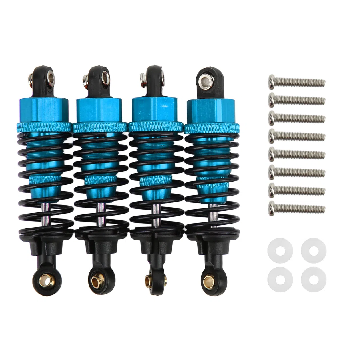 Lot de 4 Amortisseurs RC, Ensemble D'amortisseurs à Huile RC Réglables en Alliage D'aluminium pour Tamiya TT-01 TT-02 TA05 TL-01 TA03 MF-01X (Bleu)