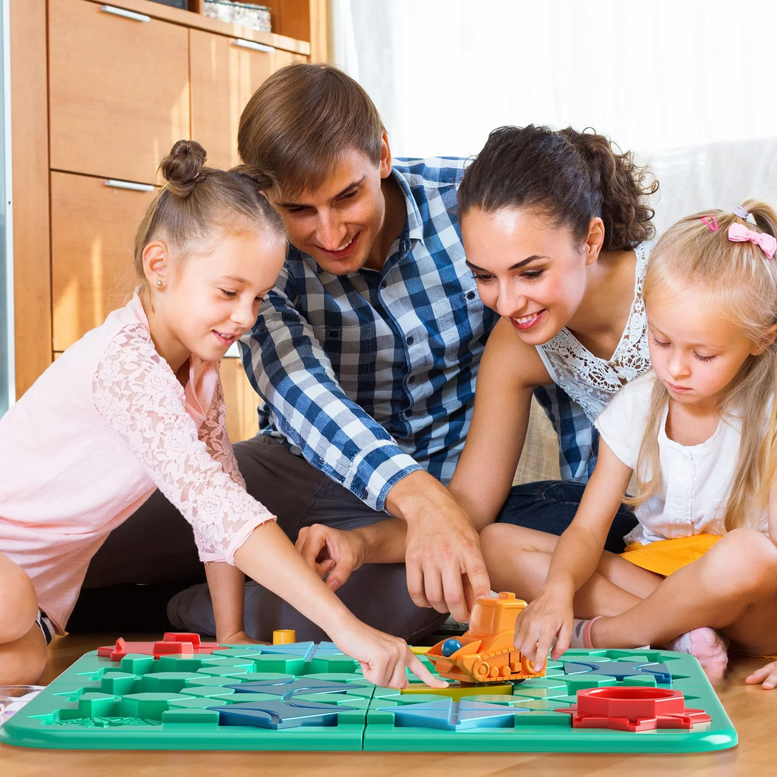 burgkidz Jeu de Construction de Route Logique pour Enfants, Jeux de Société de Piste Voiture de Puzzle avec Boule de Labyrinthe en Marbre, Jouets Cérébraux pour Garçons Filles 4 à 8 Ans
