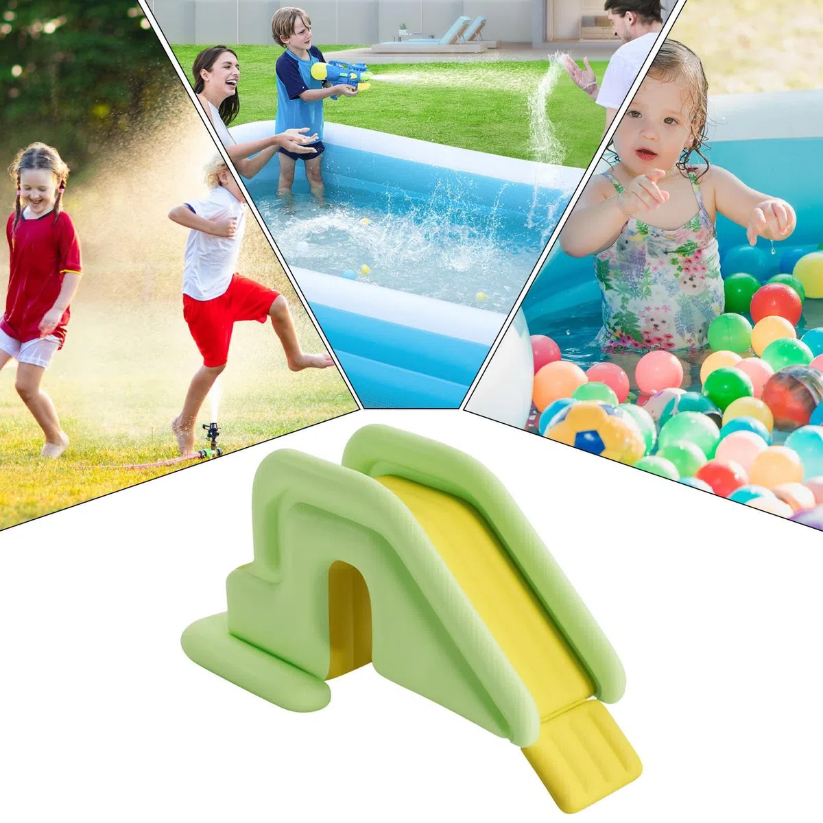 Water Slide for Inflatable Pool | Fun Outdoor Anti-Tipping Water Park Slides Toy - Inflatable Slidess for Ground, Play Center, in-Ground Pools and Others