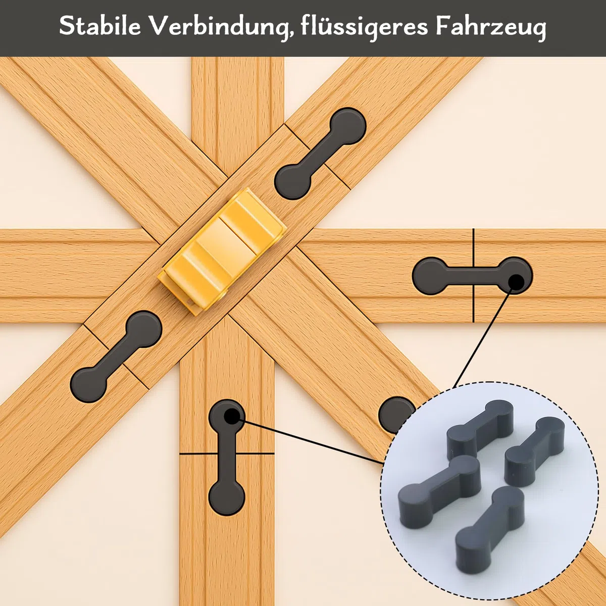 Lot de 15 adaptateurs universels pour rails en bois - Réutilisables - Adaptateur de connexion de voie en bois - Pour fête d'anniversaire