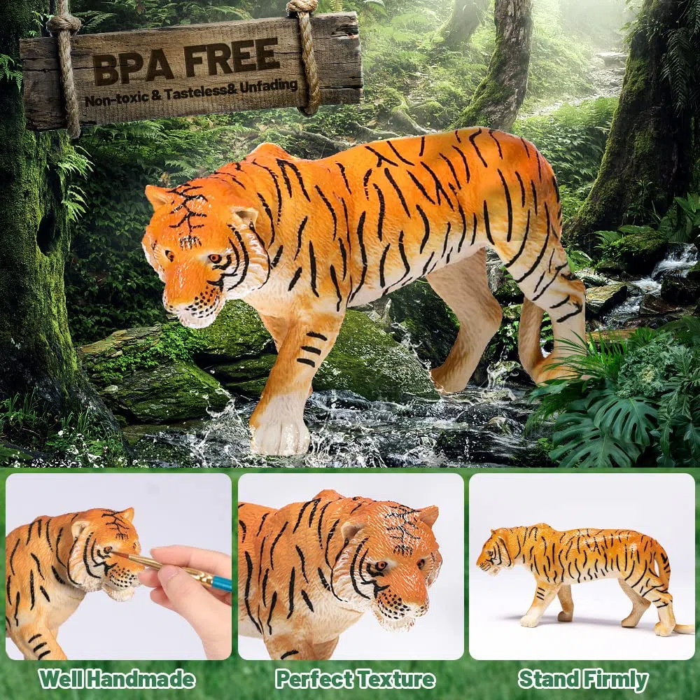 FRUSE d'animaux Jouet pour Enfants,12 Pièces Réaliste Animaux de la Jungle,Figurine Animaux avec Panda,Lion,Eléphant,Jouets Éducatifs Cadeaux pour Enfant Fille Garçons de 3 Ans et Plus