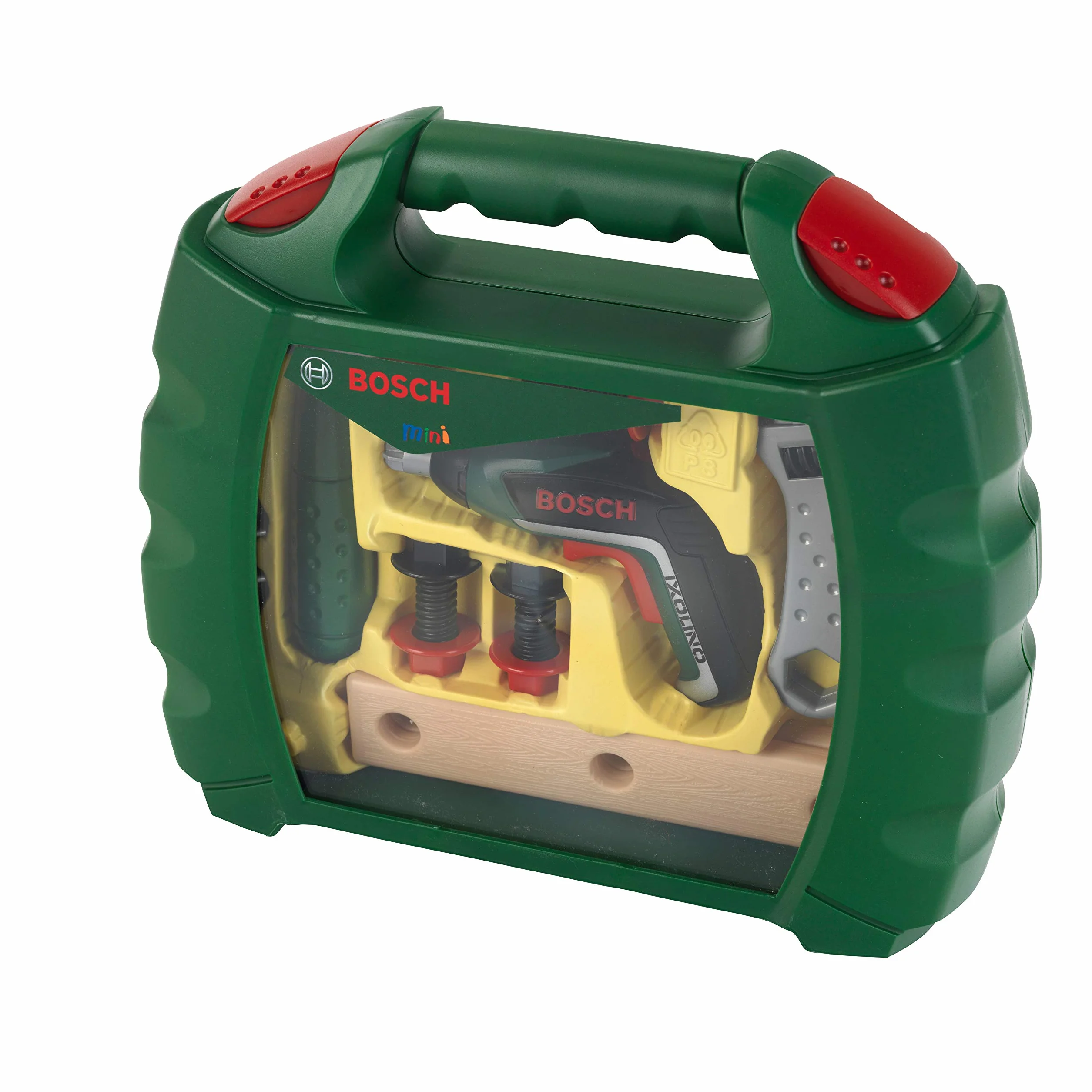 Theo Klein 8394 Mallette Outils Bosch avec visseuse électronique Ixolino II - Nombreux Accessoires : Marteau, Tournevis, clé à molette, vis, etc - Dimensions : 32 x 9 x 26 cm - pour Enfants dès 3 Ans