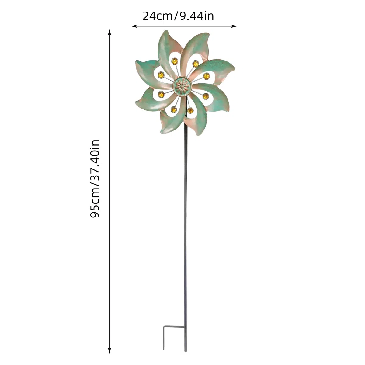 Spinner à vent, moulin à vent en métal pour la cour, spinner à vent cinétique pour l'extérieur, rotation facile, sculptures de vent en métal spinners pour terrasse pelouse jardin (bronze)