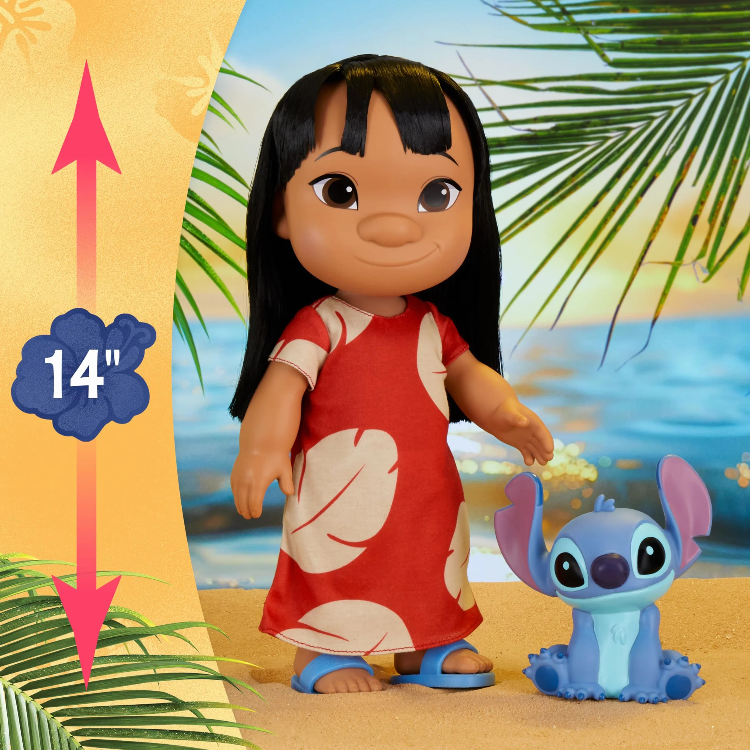 Just Play Coffret Lilo & Stitch de Disney composé d’Une poupée articulée mesurant 35,6 cm de Haut à l’effigie de Lilo et d’Une Figurine de Haut à l’effigie de Stitch, 3 Ans et Plus