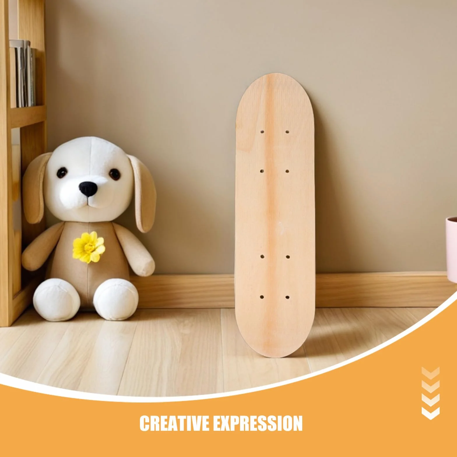 Ciieeo Lot de 3 Planches de Skateboard Vierges en Bois Érable 7 Couches, Double Tail, Surface Lisse 43 CM, Planches DIY pour Peinture Artistique et Personnalisation Garçon et Filles,