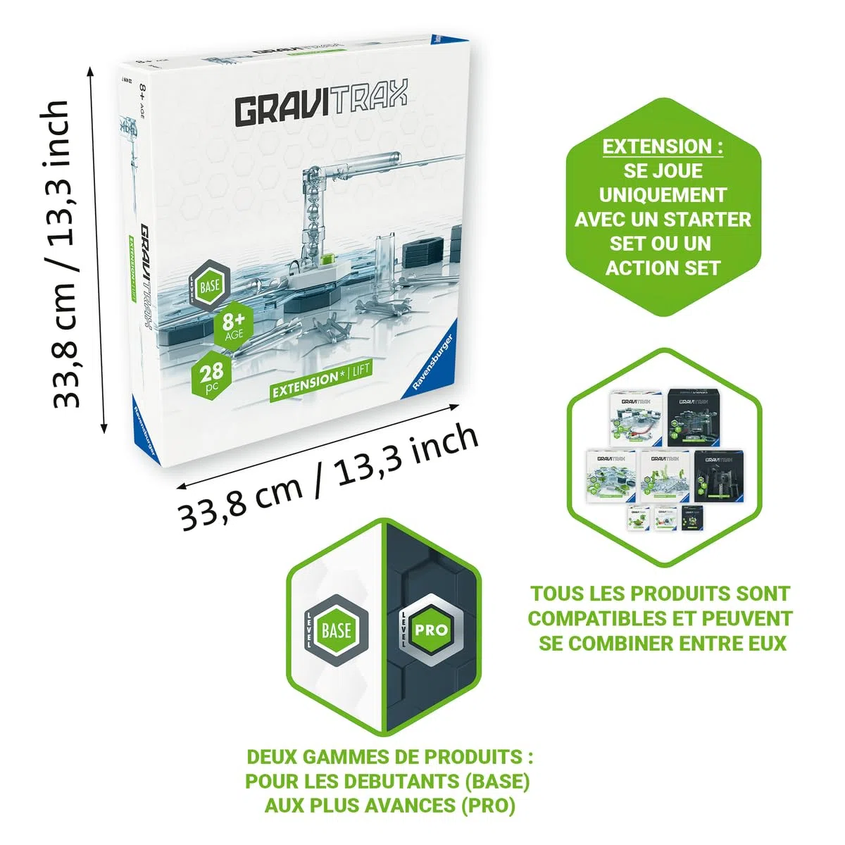 Ravensburger - GraviTrax - Set d'extension Ascenseur 27 pièces - Circuit de Billes - Jeu de Construction créatif - Parcours de Billes à Construire - Dès 8 Ans - Version française - 22419