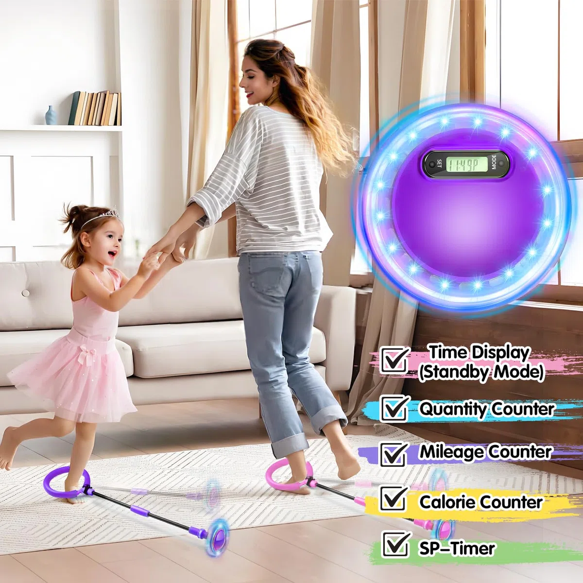 Jalunth Springring - Toupie à pied Swing Wheel - Pour l'extérieur, le jardin, la plage, les enfants, les adultes, les garçons, les filles - 5, 6, 7, 8, 9, 10, 11, 12, 13 ans - Cadeau d'anniversaire