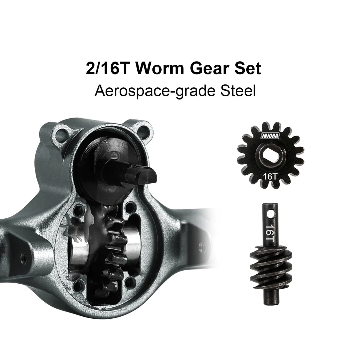 INJORA +4mm Essieux Planet de avec Arbres à Double Articulation et Phalanges de Direction en Laiton pour Mise à Niveau 1/24 Axial SCX24 (Titane)