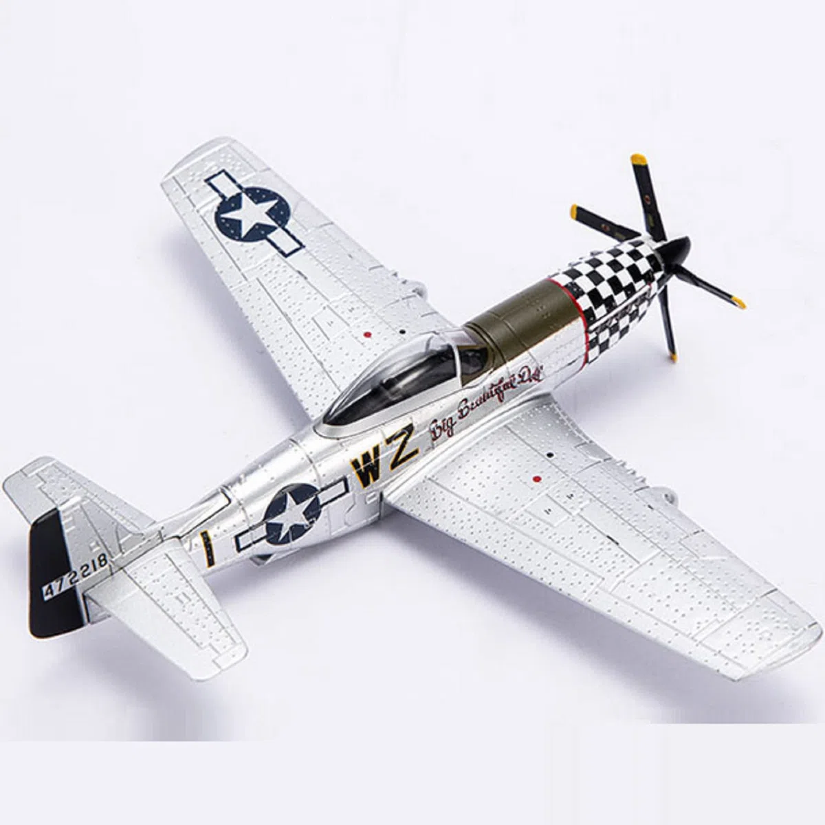 TECKEEN Modèle d'avion de chasse Mustang P-51 à l'échelle 1/72 en alliage moulé sous pression pour collection