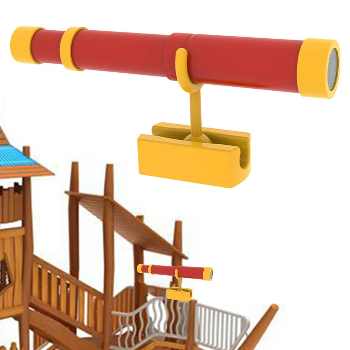 Télescope de Pirate pour Enfants, Accessoire de Jeu, Pirate Rétractable pour Escalader Les Structures, Rouge et Jaune