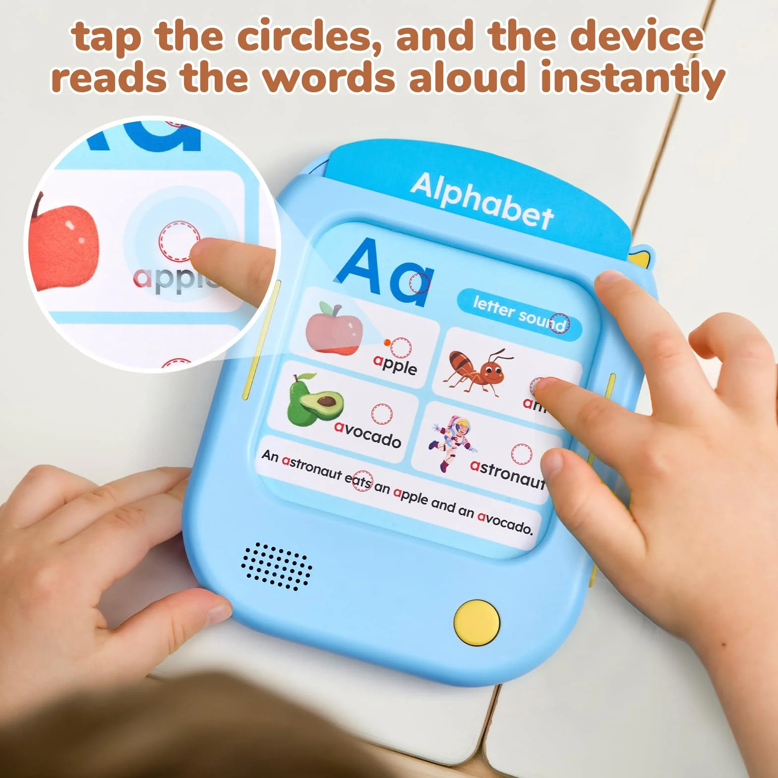JoyCat Tablette Éducative Enfant, 156 Pages Cartes Sonores à Toucher avec Jeux Interactifs, Jouet Montessori pour Apprendre Anglais, Alphabet, Mots, Nombre, Couleurs & Formes, Cadeau Enfant 2-6 Ans