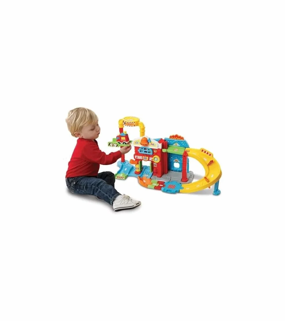 VTech - Tut Tut Bolides, Maxi Caserne de Pompiers avec Camion Louis SOS Incendie, Circuit Voitures Enfant, 4 Zones Magiques, Cadeau Fille et Garçon de 1 an à 5 Ans - Contenu en Français