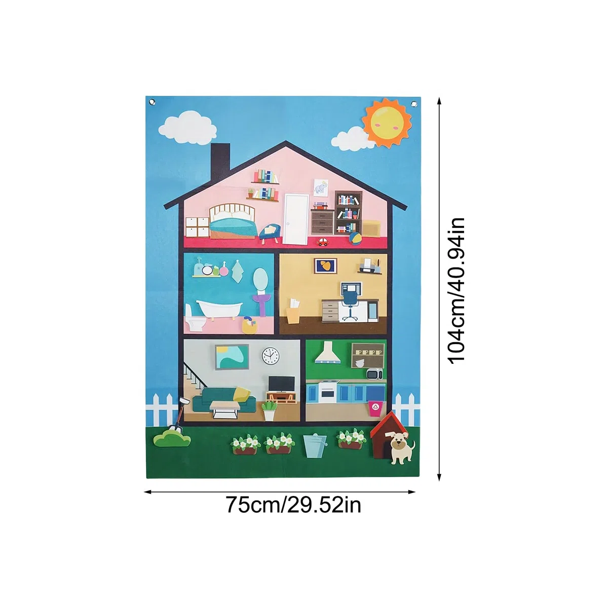 Générique Felt Story Board, Children's Interactive Wall Set, 40.94x29.53 inches Sensory Learning Activity, Reusable Decorative Felt Game, Large Board for Classroom Nursery Preschool Aged 3+