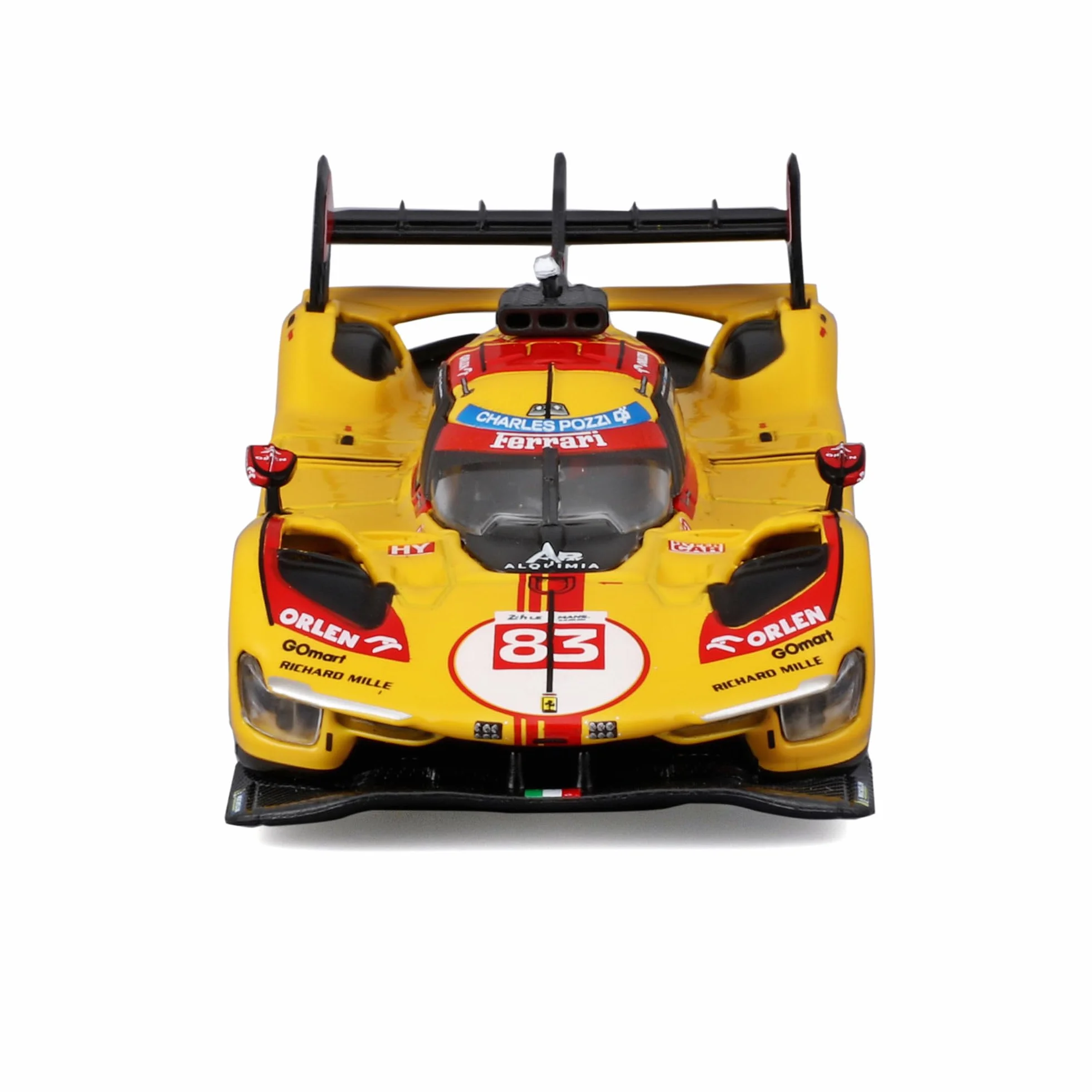 Bburago - Ferrari 499P 24H LMH Hypercar 2024#83, Voiture Miniature à l'échelle 1:43, réplique détaillée de l'AF Corse pour Le Mans, Licence Officielle Ferrari, âge recommandé 14+ Ans