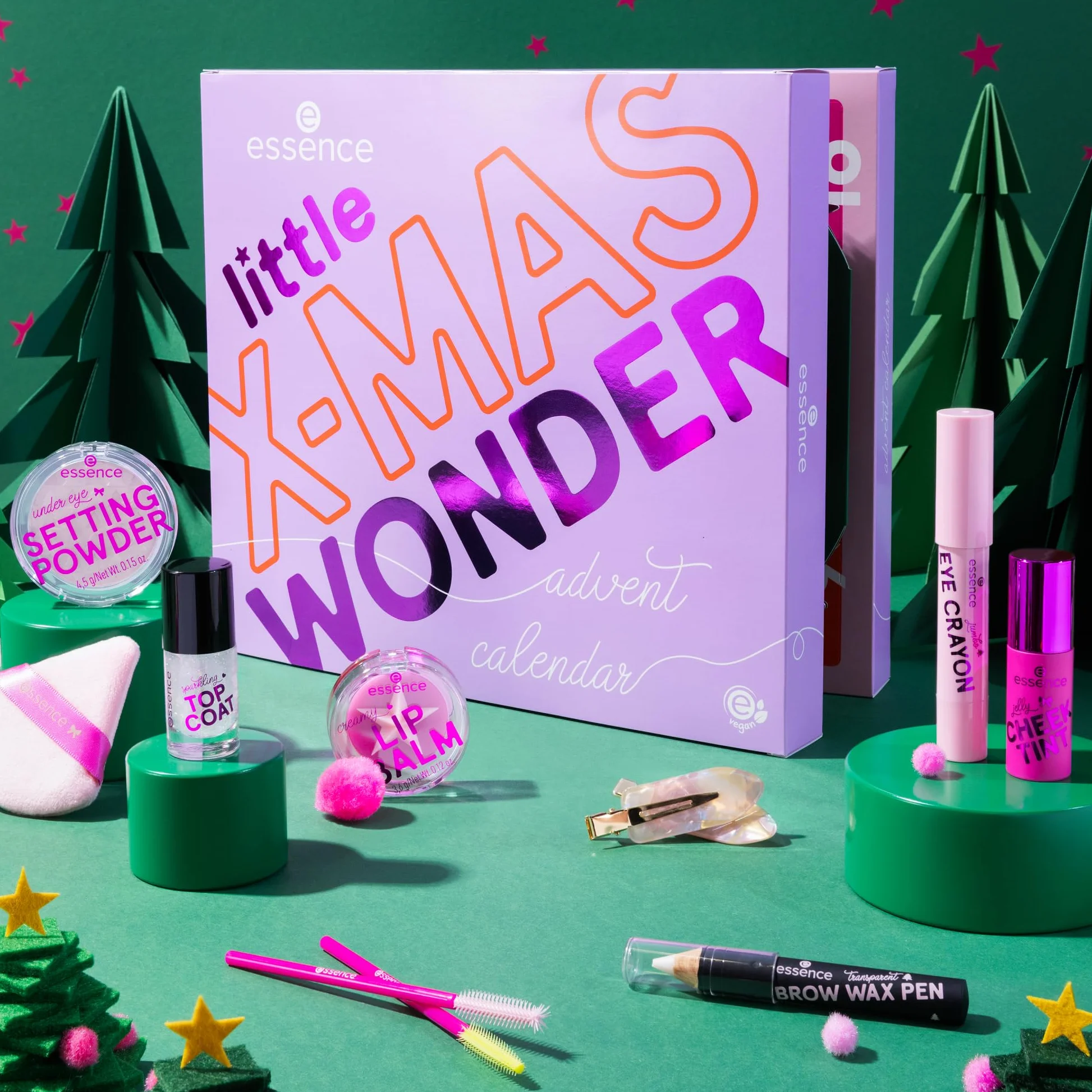 Essence Cosmetics Calendrier de l’Avent Little X-Mas Wonder, sans Acétone, Végan, sans Parabènes, sans Nanoparticules, Pack de 1 (1 Pièce)