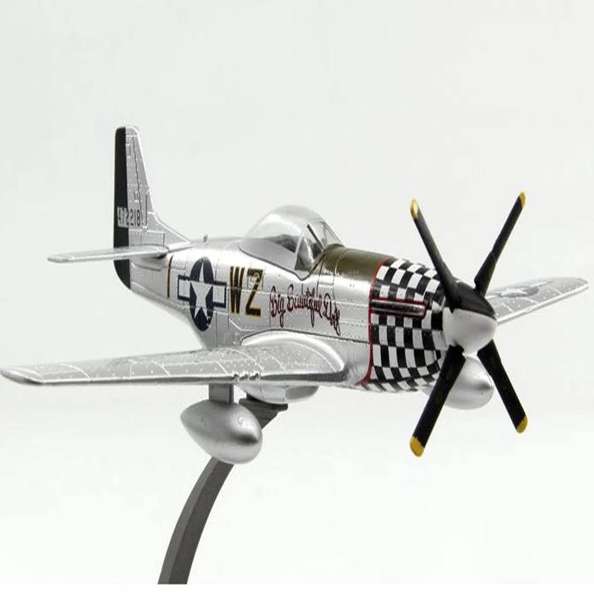TECKEEN Modèle d'avion de chasse Mustang P-51 à l'échelle 1/72 en alliage moulé sous pression pour collection