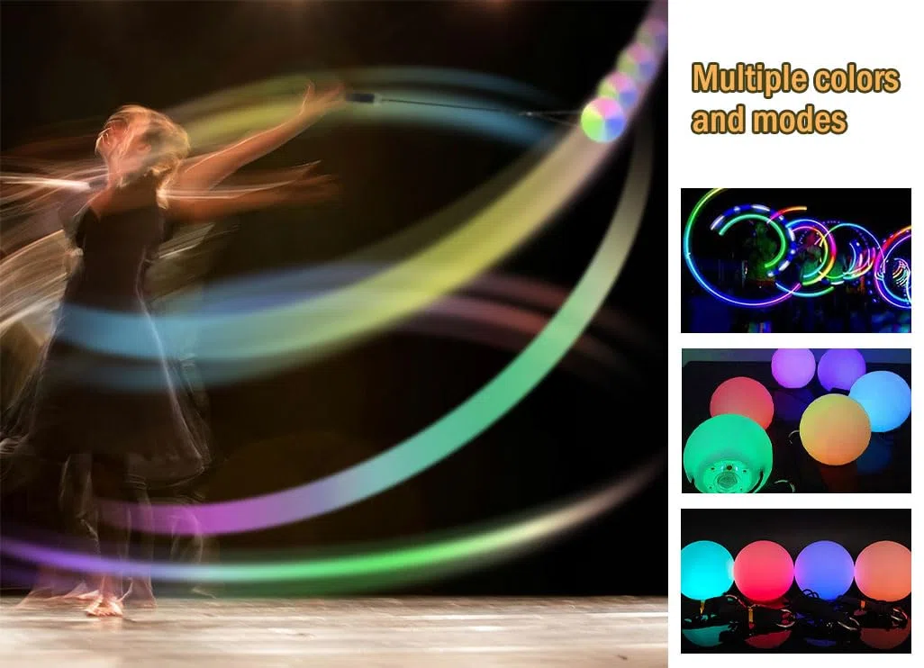 Anlising 4PCS LED Poi Balls, Balle de Jonglage Lumineuse, Balles Lumineuses LED avec Couleurs Arc-en-Ciel, Balles de Jonglage Poi, pour Enfants et Adultes à Danser, Spectacle de Lumière, Orgie