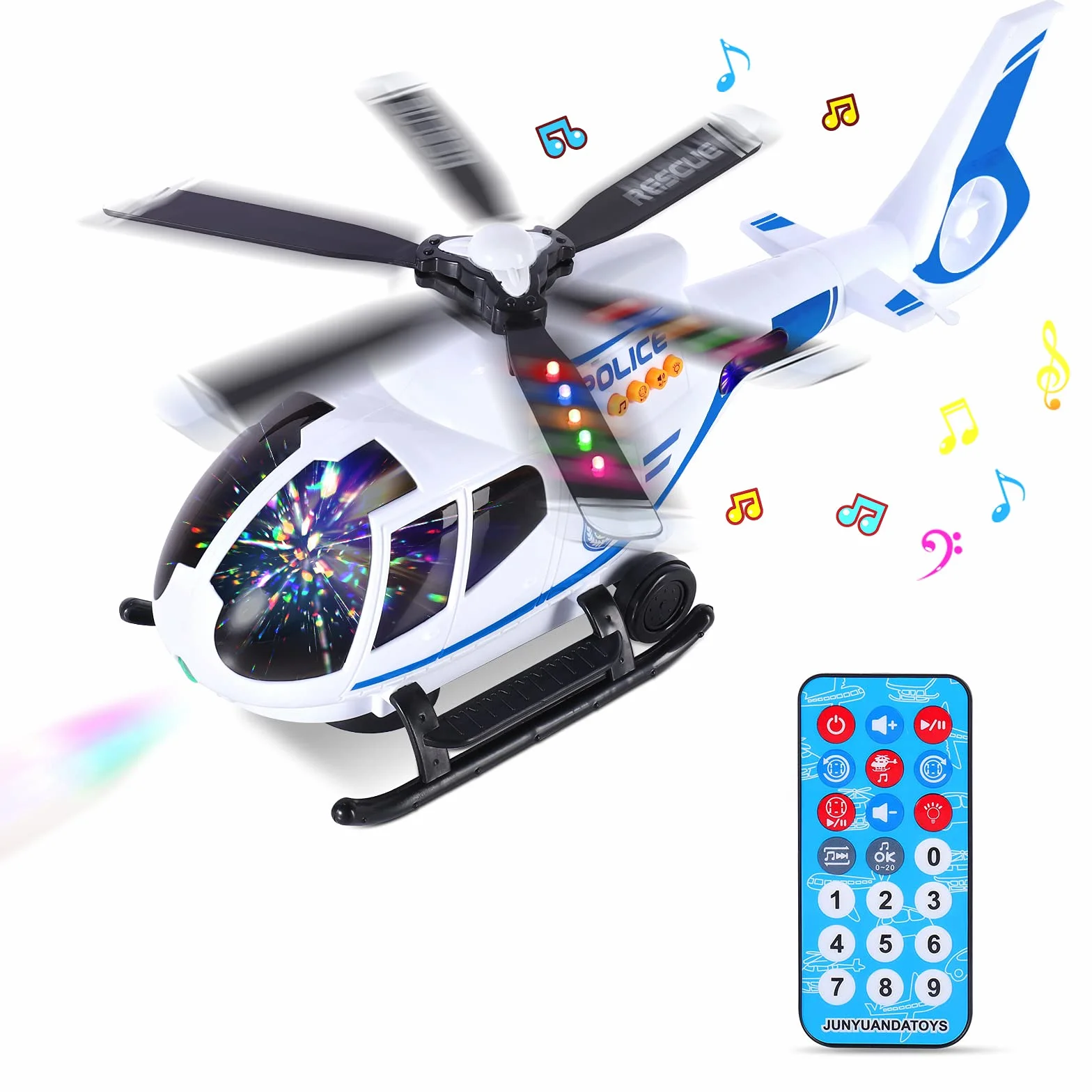 SHANNA Jeu pour VéHicule AéRien,Télécommande Infrarouge de Jouet hélicoptère, Avion Car Toy avec Ensemble Jouets éDucatifs pour VéHicules, avec Les lumières LED et la musiquepour Enfant (Blanche)