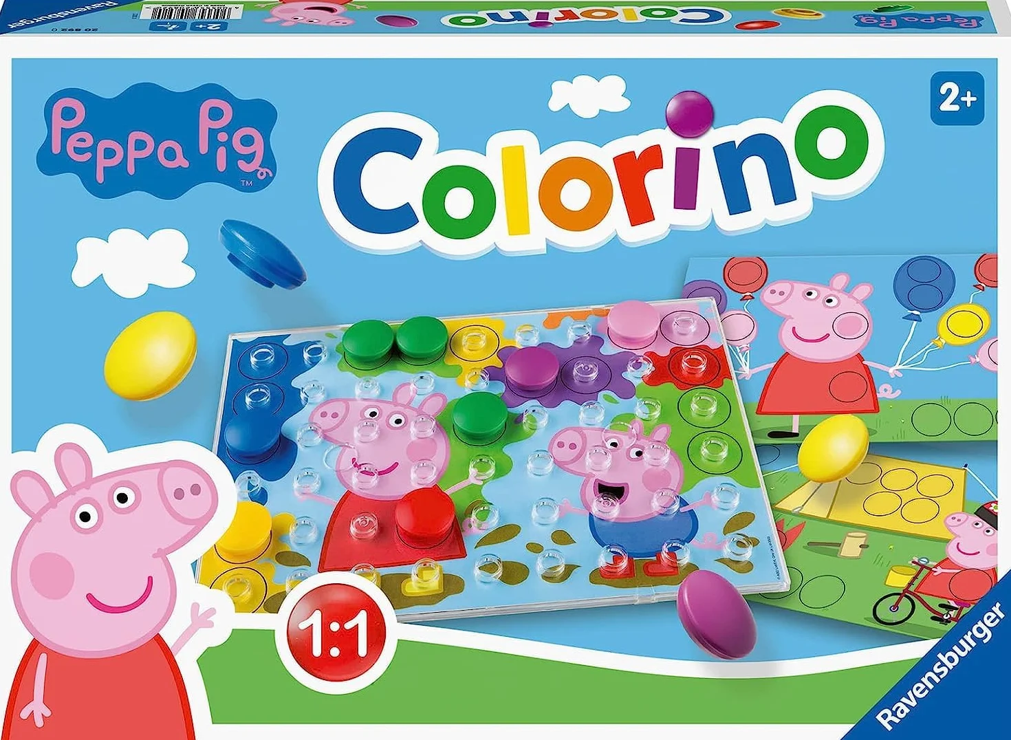 Ravensburger - Colorino - Peppa Pig - Jeu Éducatif - Jeu d'apprentissage des Couleurs et Manipulation - Motricité et créativité - À partir de 2 Ans - 20892
