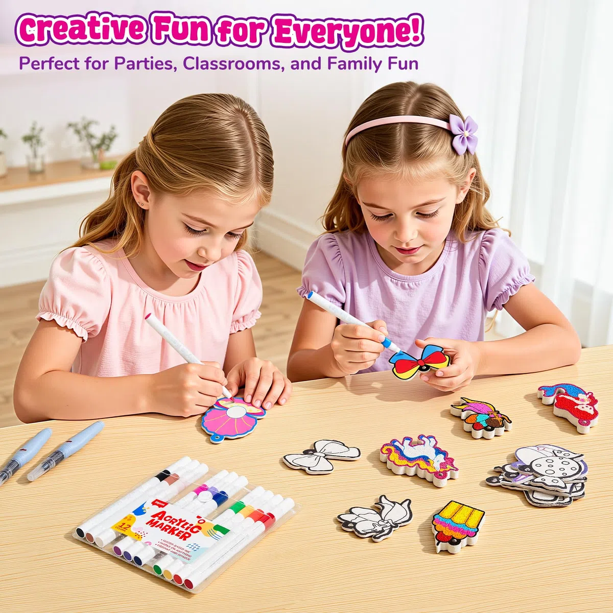 JoyCat Kit de Loisirs Créatifs, Kit de Peinture à Texture Magique Princesses & Licornes, Peinture et Bricolage Sans Salissures, Activité Manuelle Cadeau Fille Garçons 4 5 6 7 8 9 10 Ans