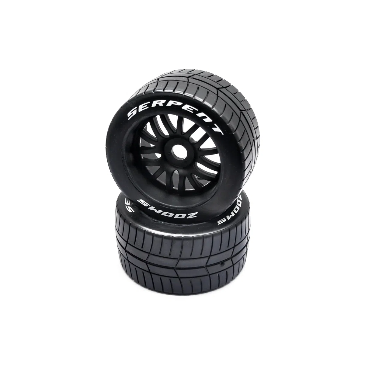 Serpent Lot de 2 pneus de course haute performance, pneus RC 54/107 mm, montés sur des roues hexagonales de 7,4 cm de 17 mm (lot de 2), roues rr L+R 426 Outlaw (SER304019)