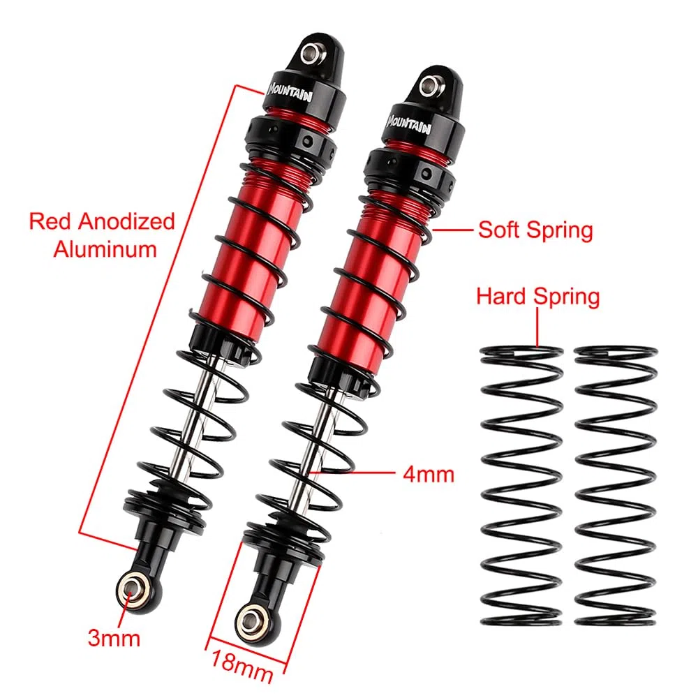 INJORA RC Amortisseur Set 4pcs RC Shock Absorbers RC Damper pour 1/10 RC Crawler Axial SCX10 90046 AXI231017 Traxxas TRX-4 D90 (110mm)